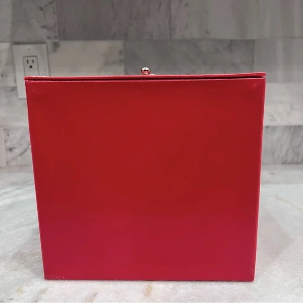 2 TIER Coral Red Faux Leather Watch Box